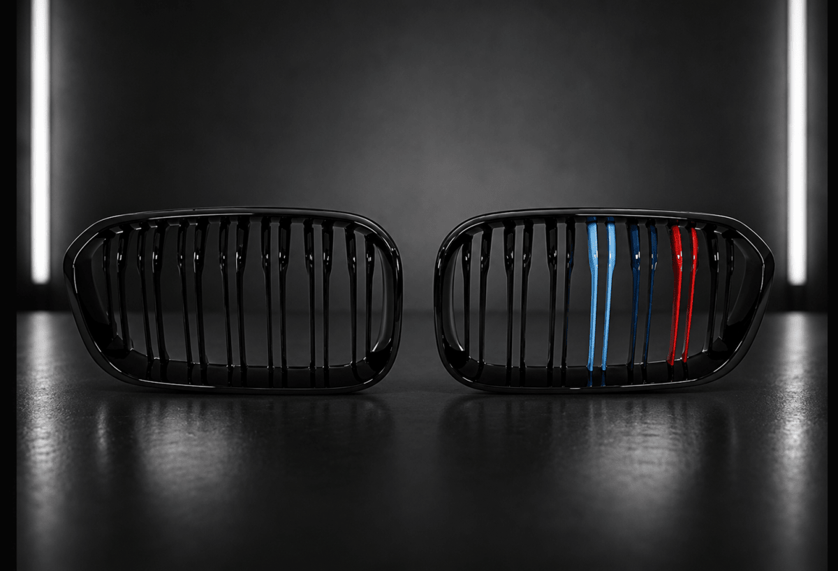 M Colour Stripe Kidney Grilles — BMW 1 Series F20/F21 (2015–2019) - NightLine