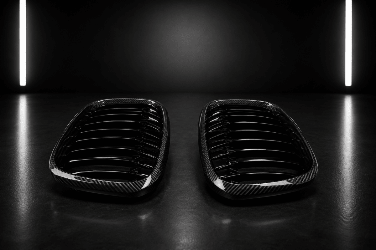Carbon Fibre Double Slat Kidney Grilles — BMW 1 Series F20/F21 Pre-LCI (2011-2015) - NightLine