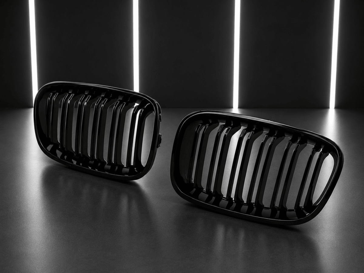Gloss Black Double Slat Kidney Grilles — BMW 1 Series F20/F21 Pre - LCI (2011–2014) - NightLine