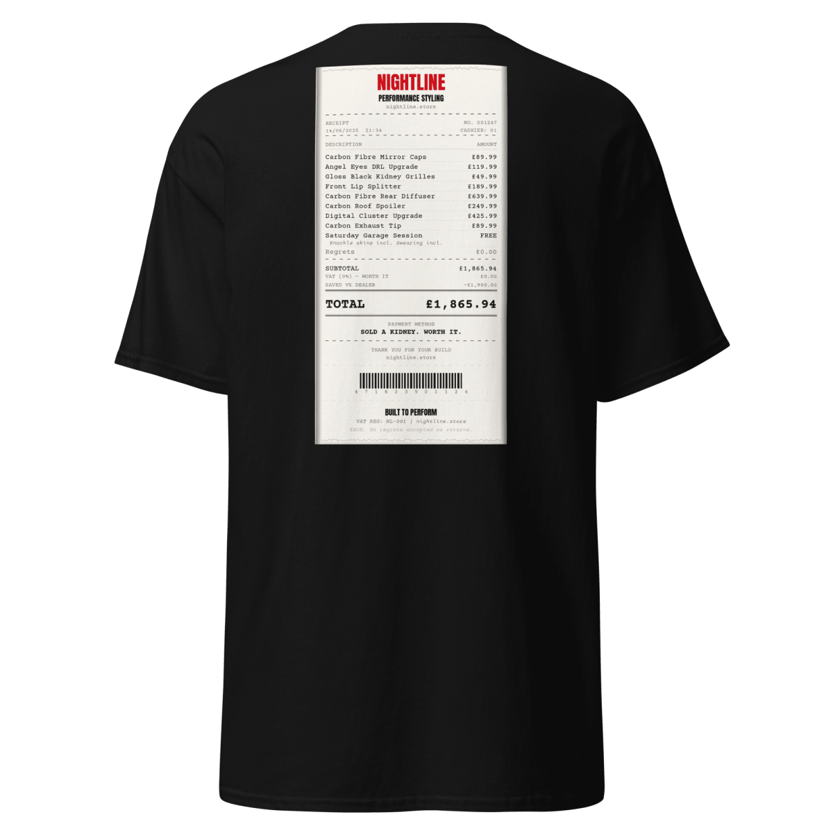 NightLine Drop 001 — The Receipt Tee - NightLine