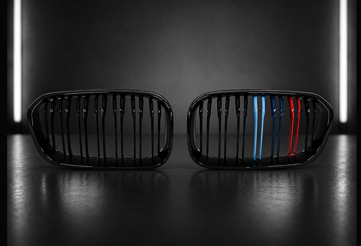 M Colour Stripe Kidney Grilles — BMW 1 Series F20/F21 (2015–2019)