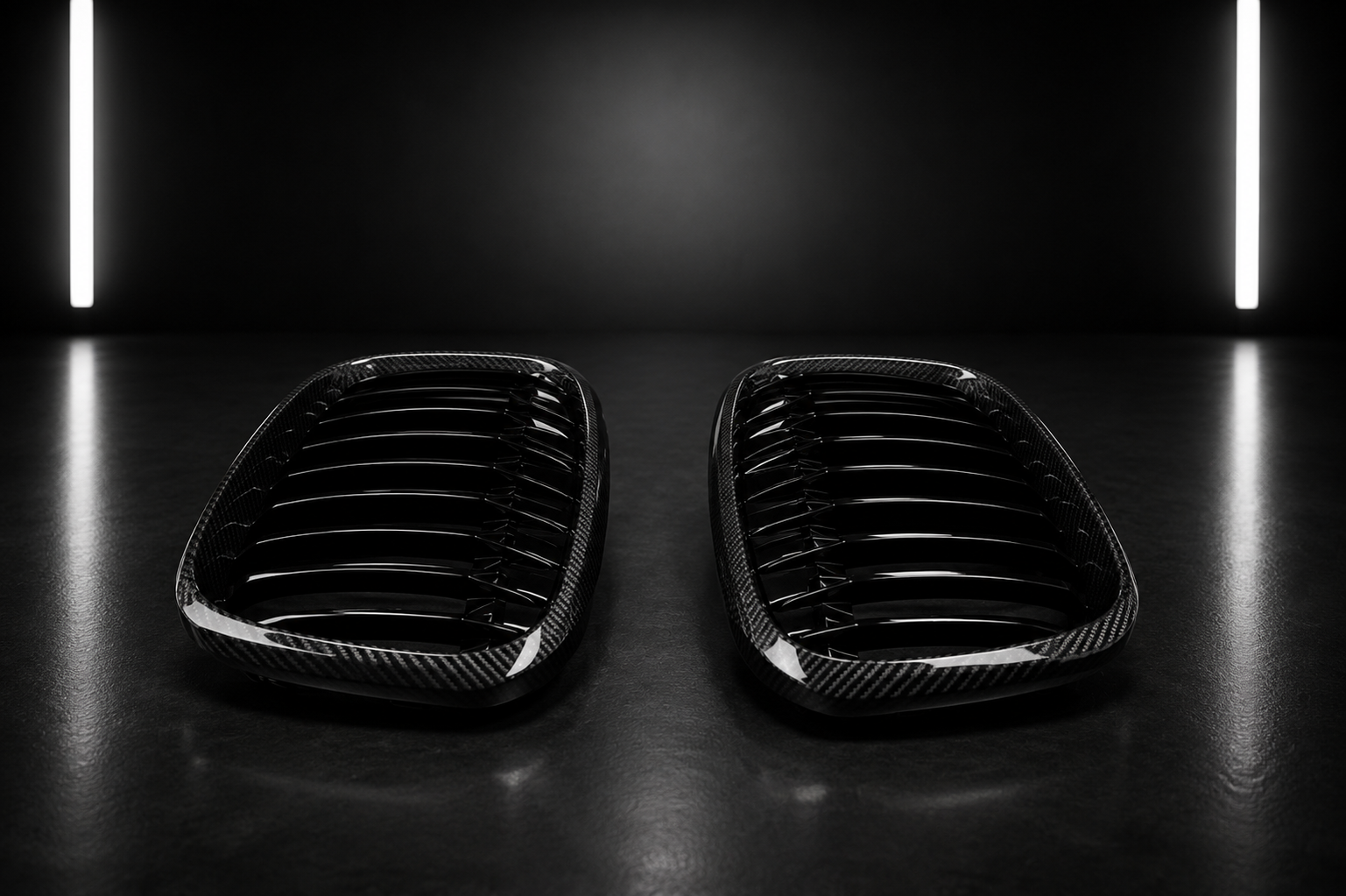 Carbon Fibre Double Slat Kidney Grilles — BMW 1 Series F20/F21 Pre-LCI (2011-2015)