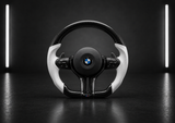 NightLine Carbon Fibre Steering Wheel — White Leather (BMW 1 2 3 4 Series)