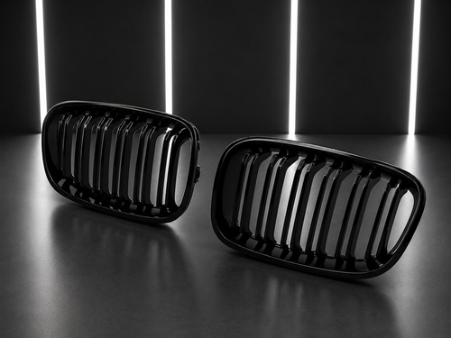 Gloss Black Double Slat Kidney Grilles — BMW 1 Series F20/F21 Pre-LCI (2011–2014)