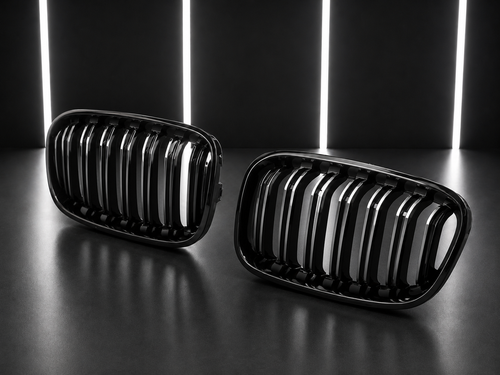 Gloss Black Double Slat Kidney Grilles — BMW 1 Series F20/F21 LCI (2015–2019)