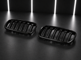 Gloss Black Double Slat Kidney Grilles — BMW 1 Series F20/F21 LCI (2015–2019)